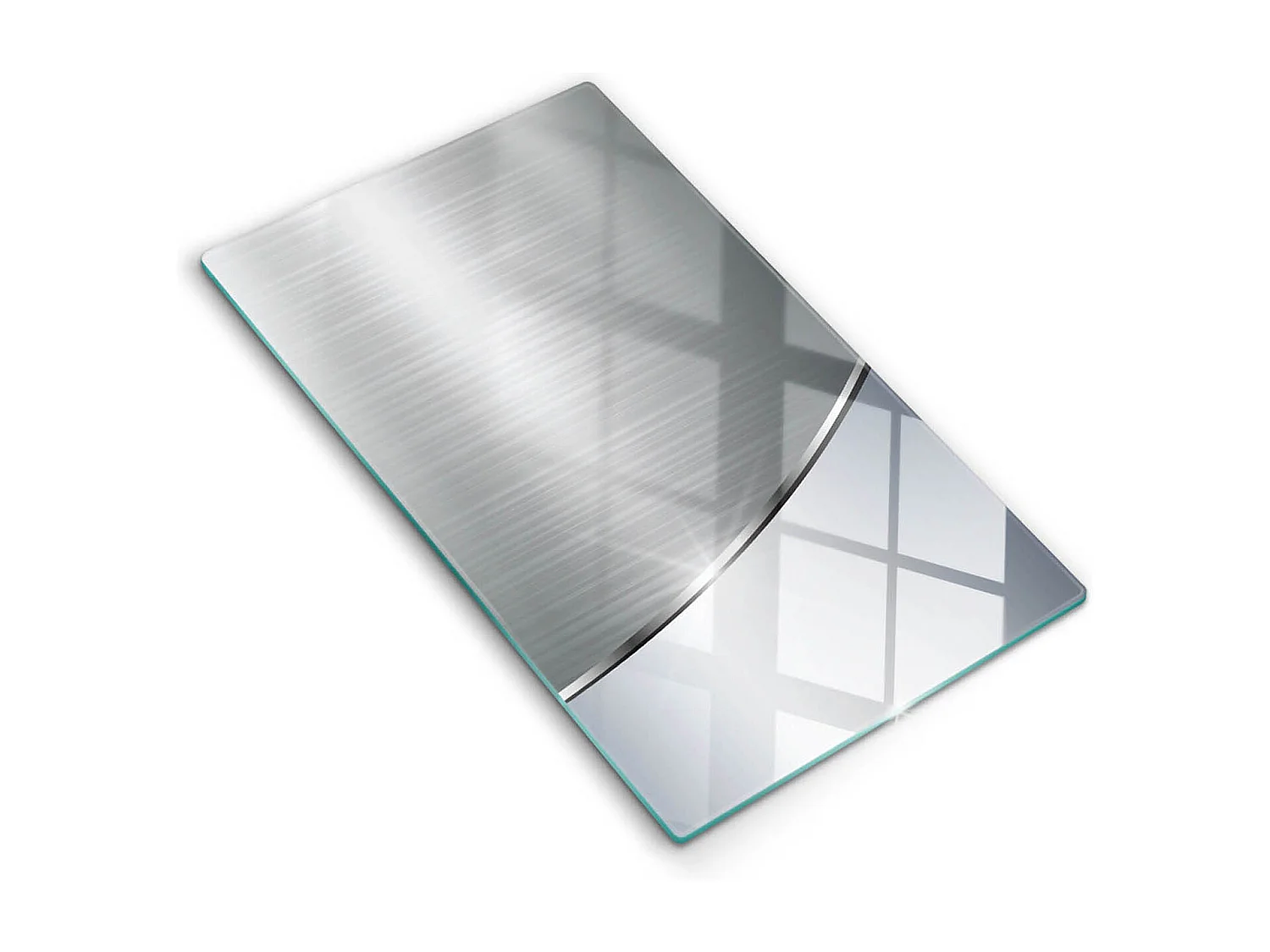 Tablero de cocina rectangular de vidrio, 30x52 cm Motivo abstracto de metal