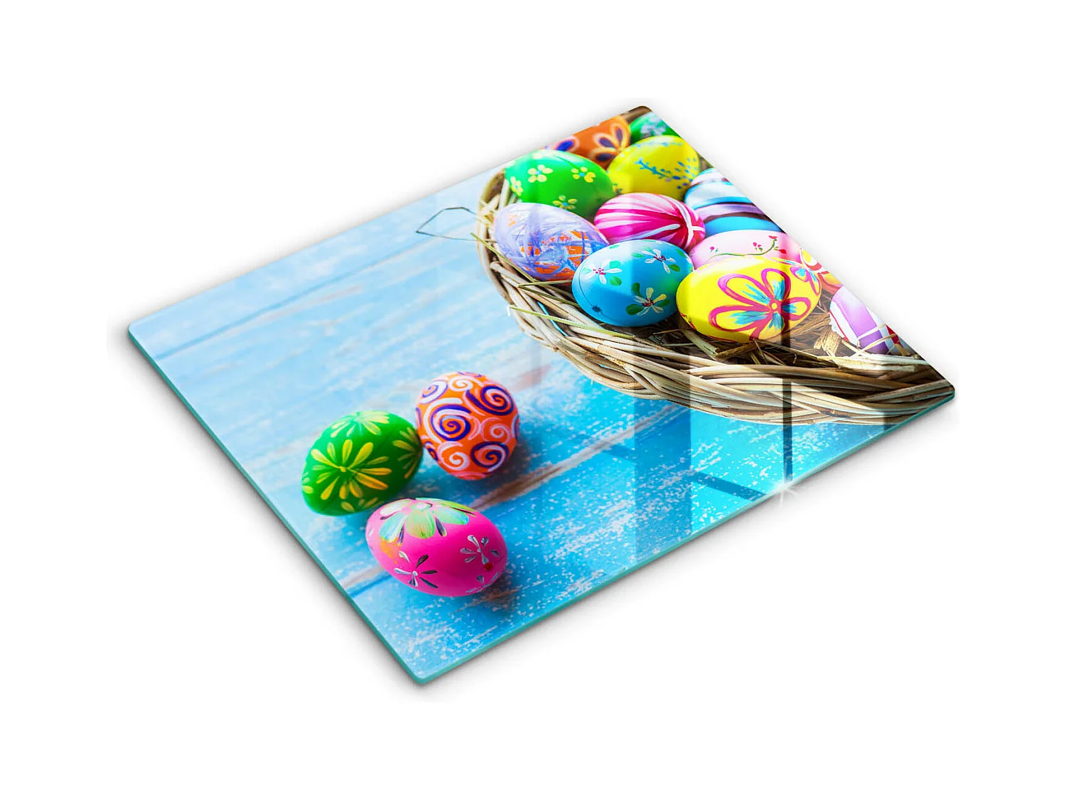 Planche de cuisine rectangulaire en verre, 52x40 cm Oeufs de Pâques
