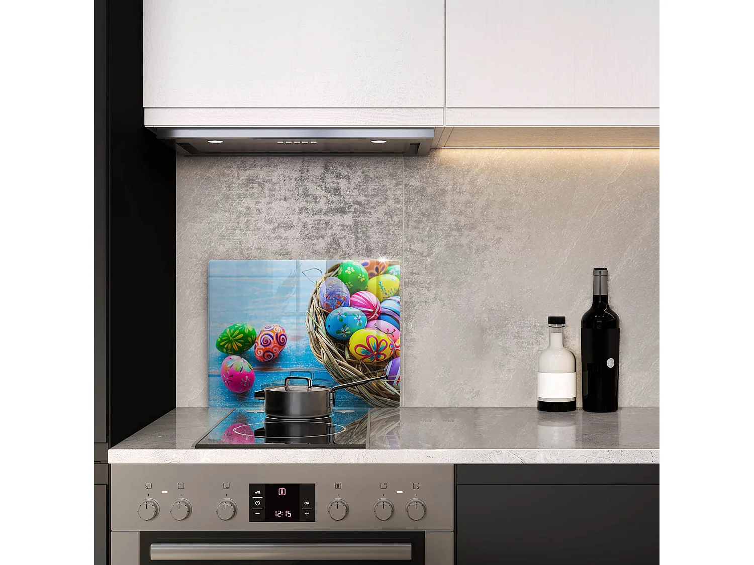 Rechteckiges Küchenbrett aus Glas, 52x40 cm Ostereier