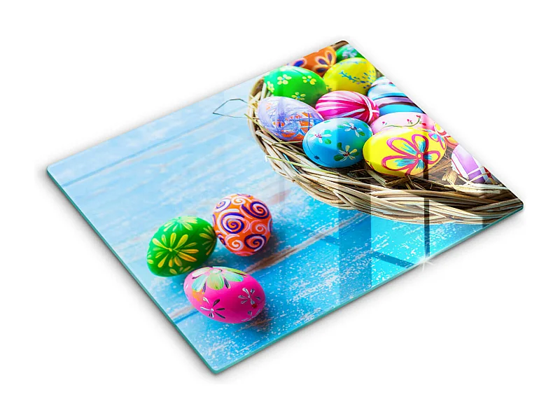Rechteckiges Küchenbrett aus Glas, 52x40 cm Ostereier