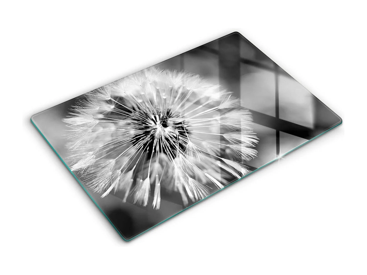 Rechteckiges Küchenbrett aus Glas, 80x52 cm Zarte Löwenzahnfarbe