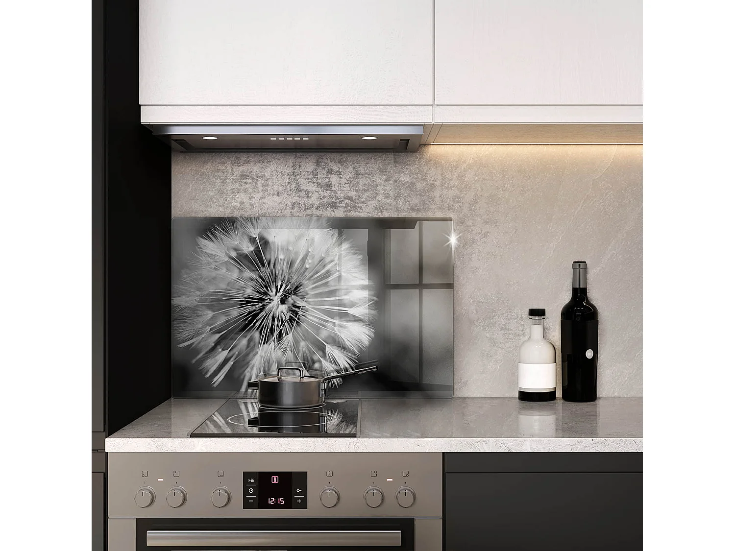 Tagliere da cucina rettangolare in vetro, 80x52 cm Delicato Tarassaco