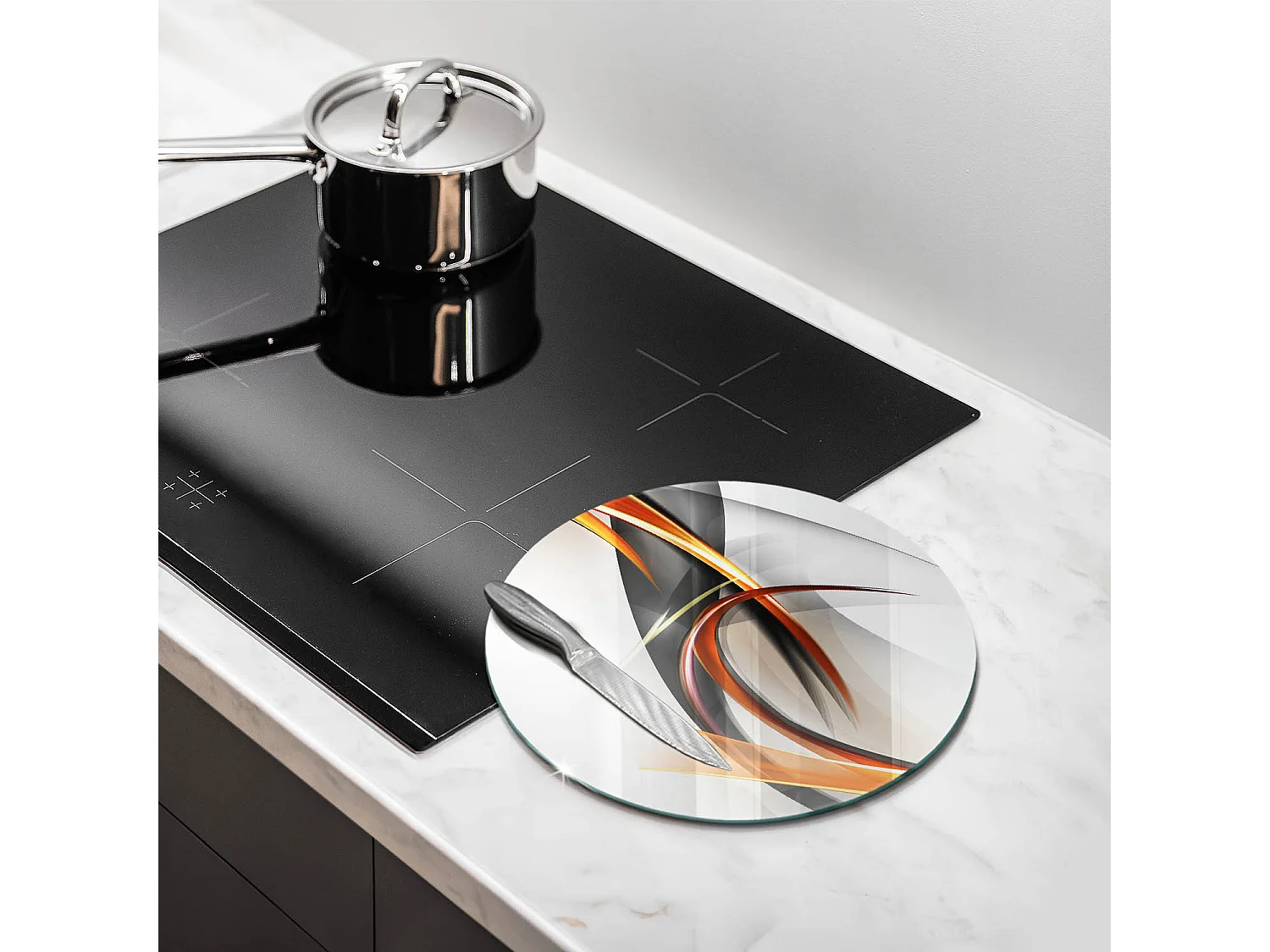 Planche de cuisine ronde en verre, 30 cm Formes modernes