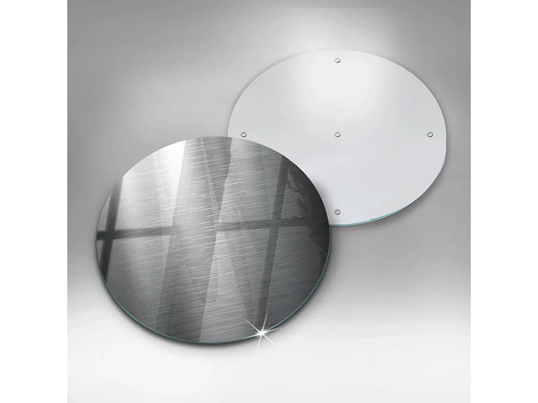 Planche de cuisine ronde en verre, 30 cm, texture métal