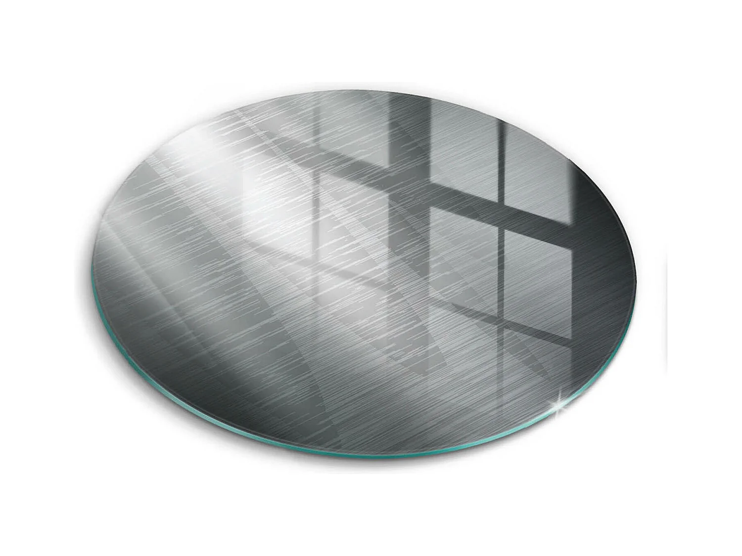 Planche de cuisine ronde en verre, 30 cm, texture métal