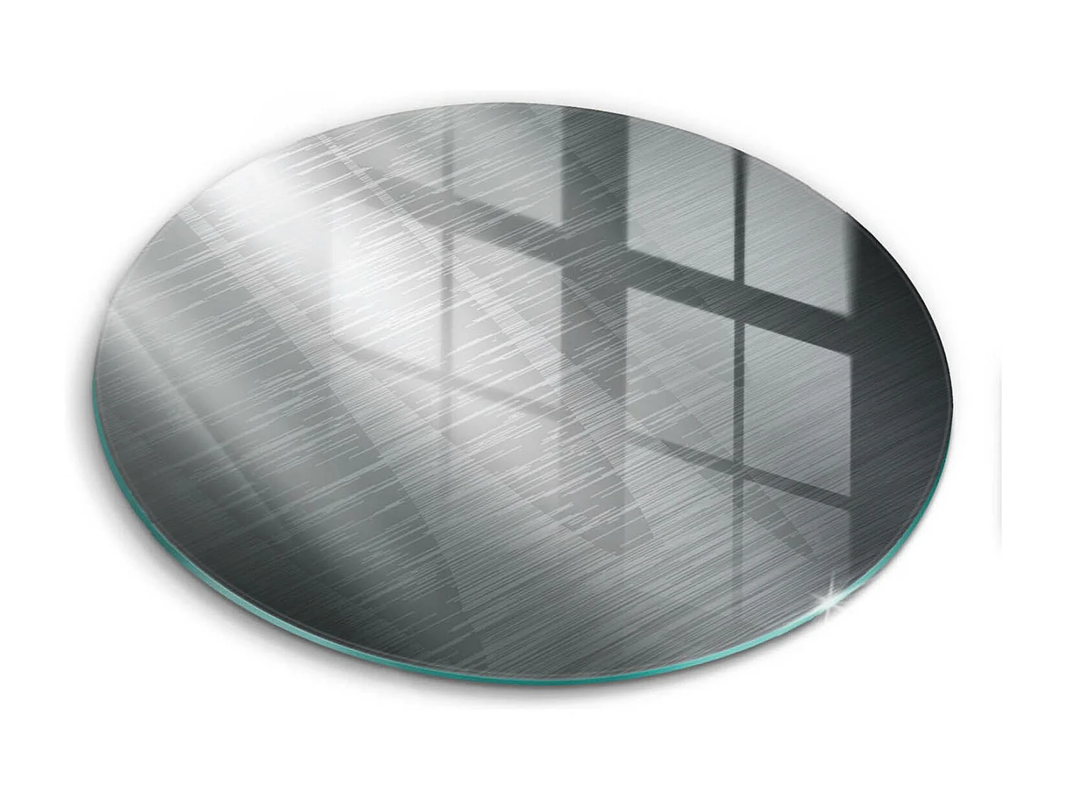 Planche de cuisine ronde en verre, 30 cm, texture métal