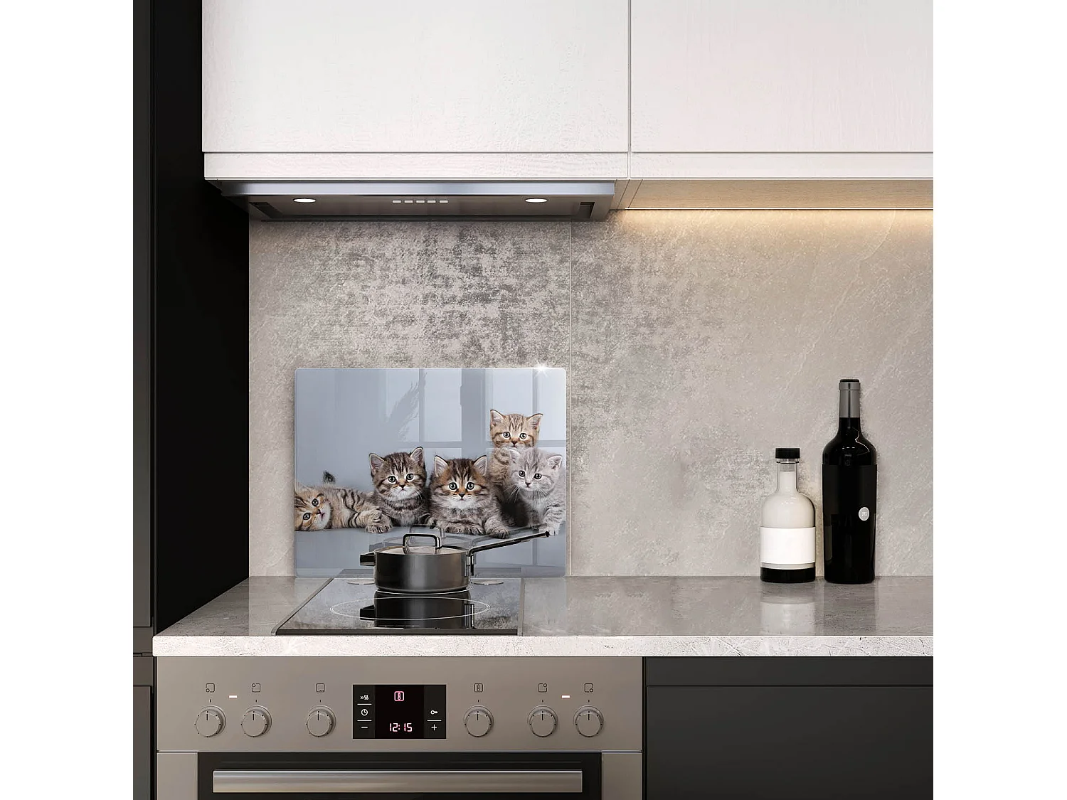 Planche de cuisine rectangulaire en verre, 52x40 cm Doux petits chatons