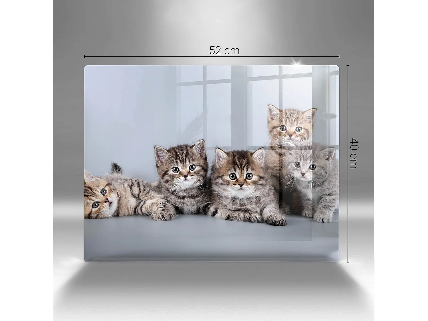 Planche de cuisine rectangulaire en verre, 52x40 cm Doux petits chatons