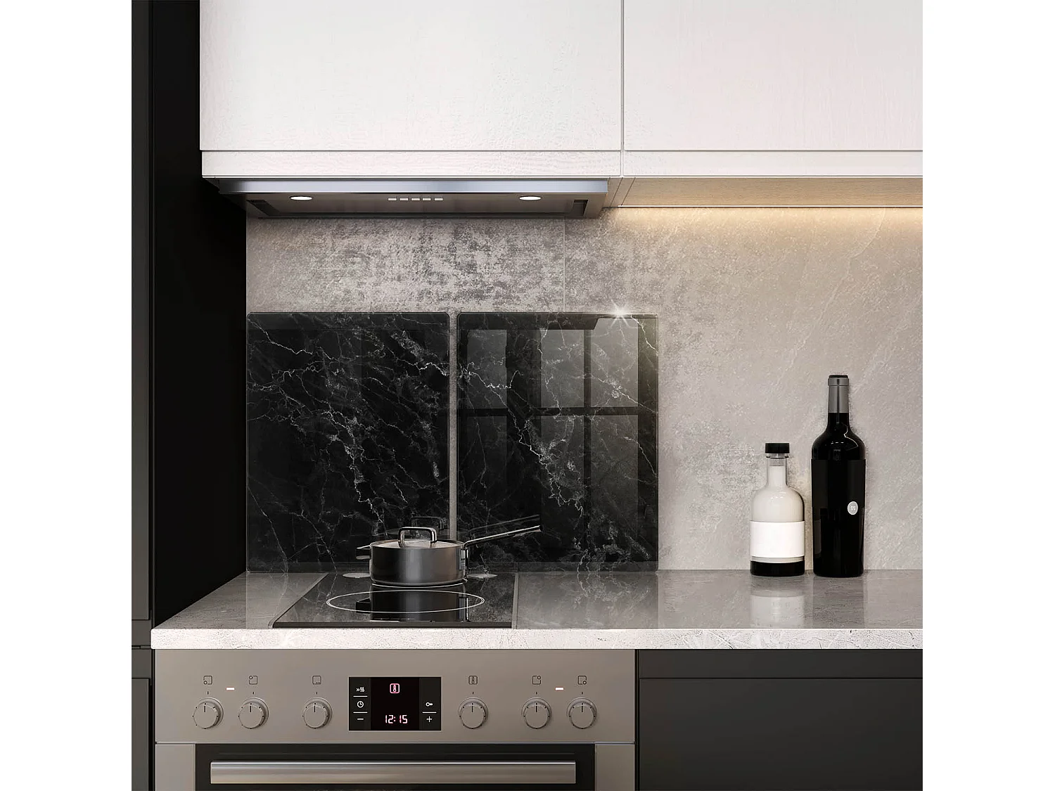 Planche de cuisine rectangulaire en verre, 2 pièces, 40x52 cm Marbre élégant