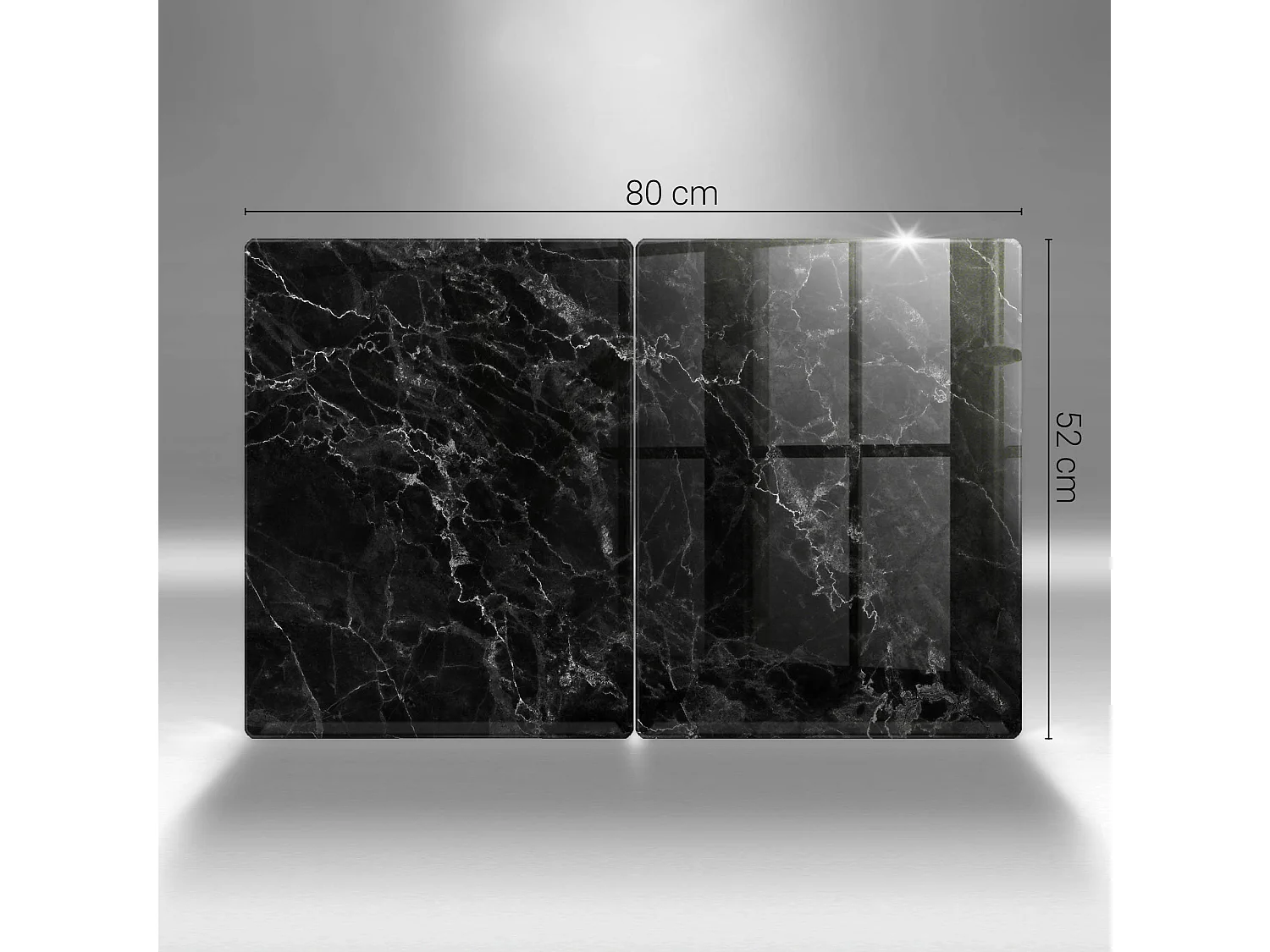 Planche de cuisine rectangulaire en verre, 2 pièces, 40x52 cm Marbre élégant