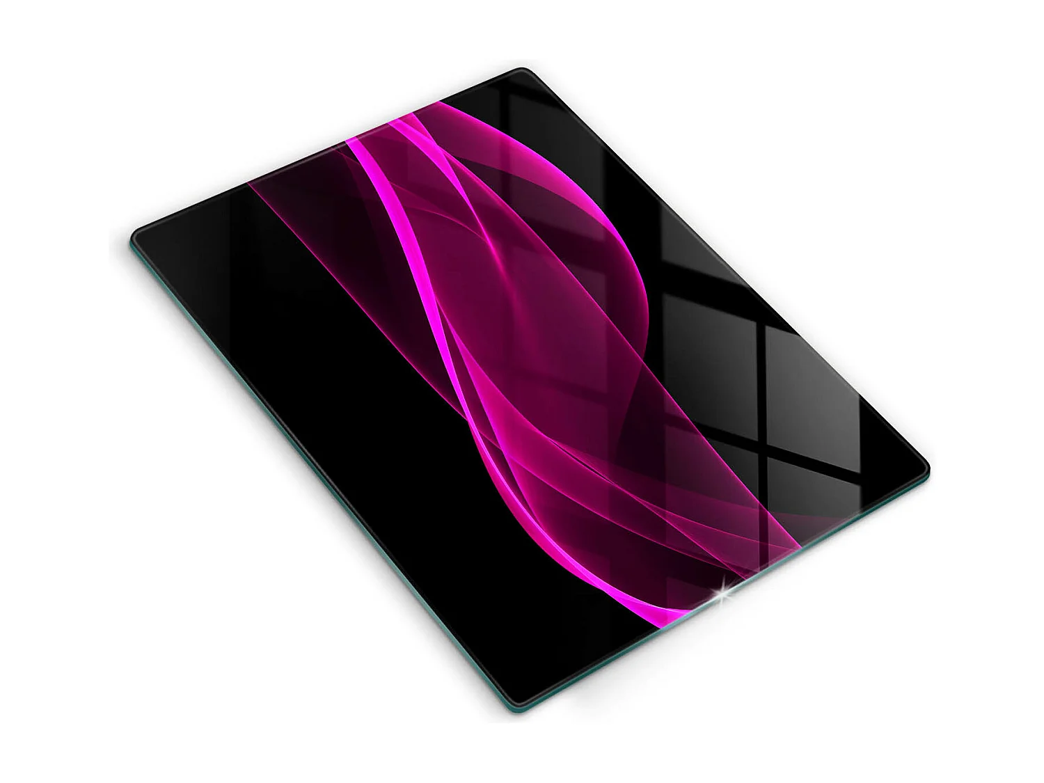 Planche de cuisine rectangulaire en verre, 40x52 cm Abstraction rose.