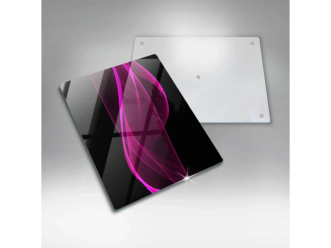 Planche de cuisine rectangulaire en verre, 40x52 cm Abstraction rose.