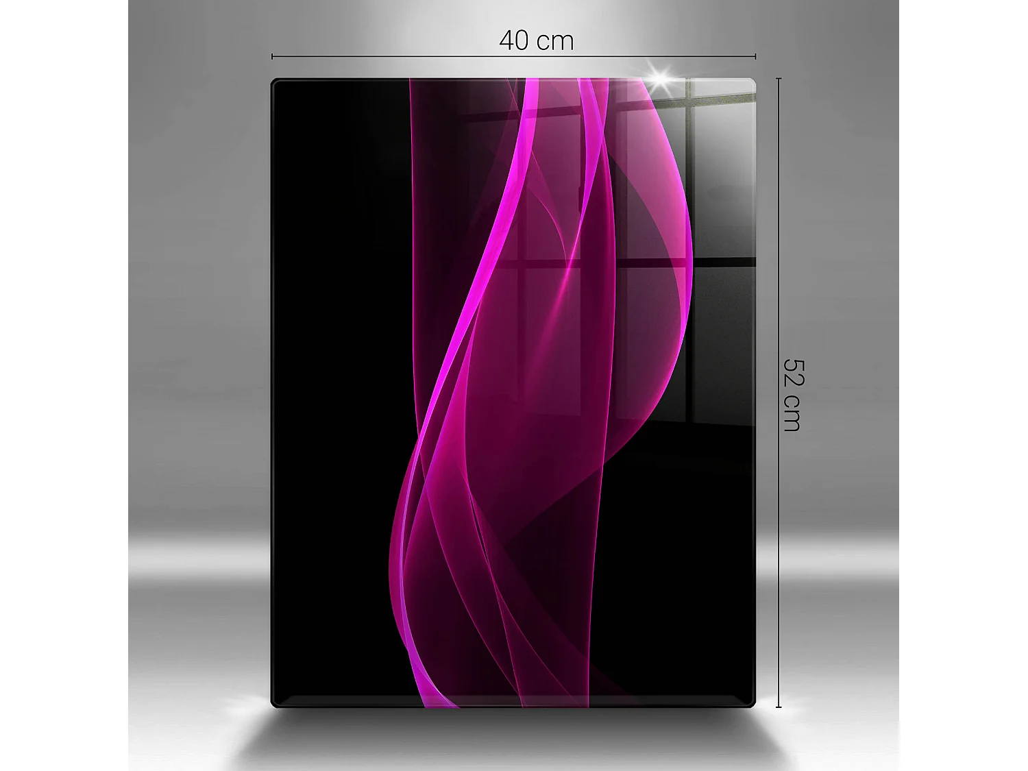 Rechthoekig glazen keukenbord, 30x52 cm Roze abstractie.