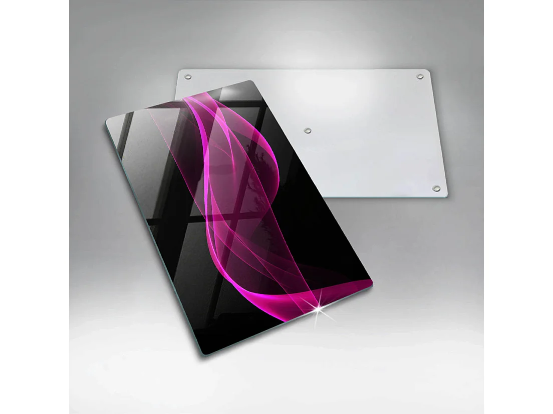 Tablero de cocina rectangular de cristal, 30x52 cm Abstracción rosa.