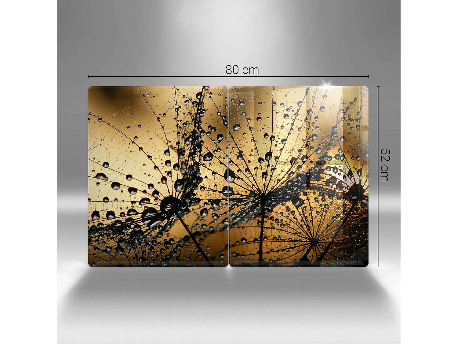 Planche de cuisine rectangulaire en verre, 2 pièces 40x52 cm Rosa et pissenlits