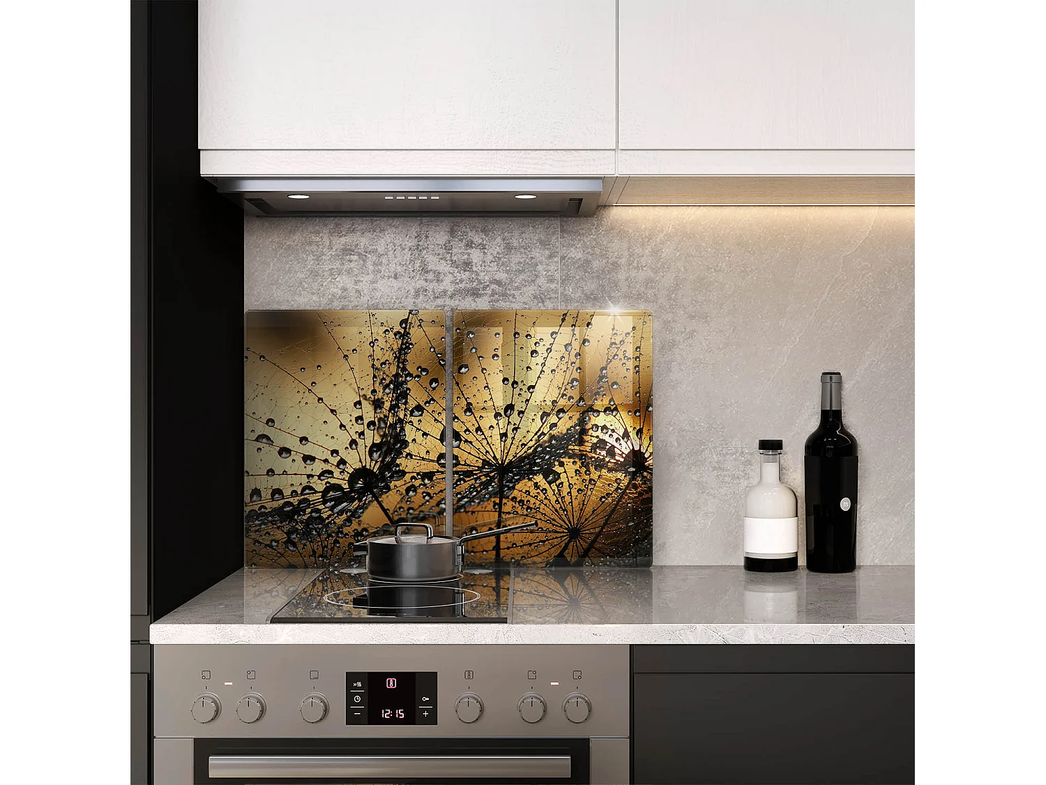 Planche de cuisine rectangulaire en verre, 2 pièces 40x52 cm Rosa et pissenlits