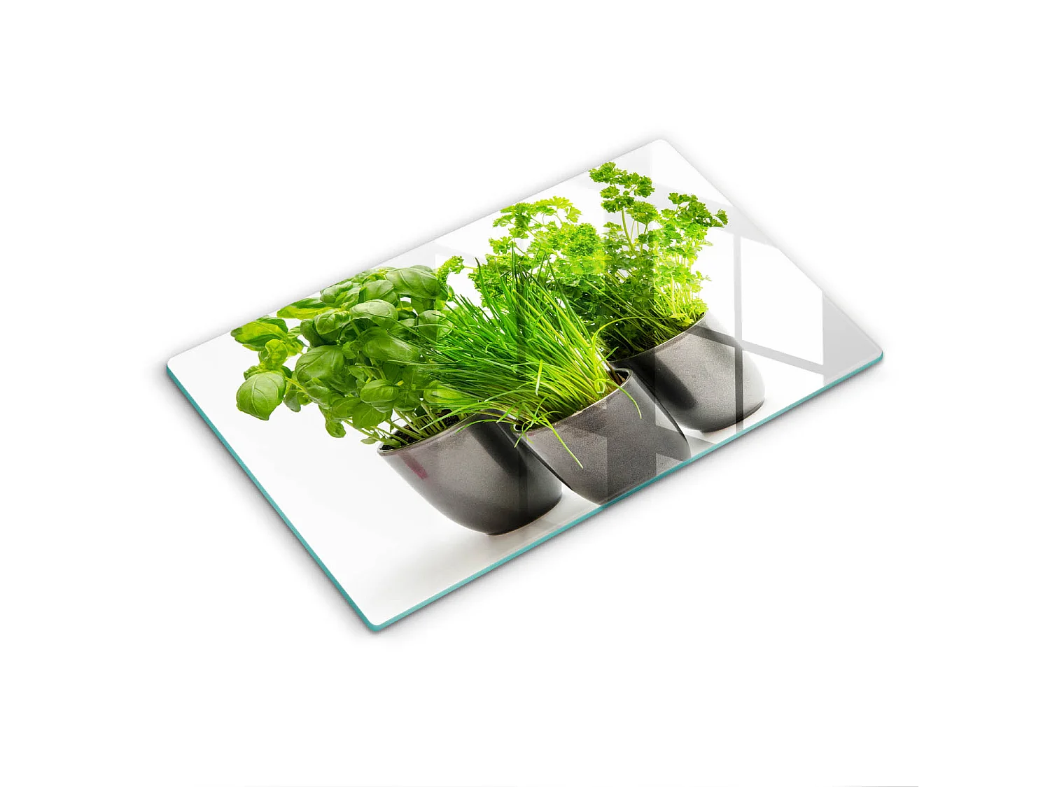 Planche de cuisine rectangulaire en verre, 52x30 cm Pots aux herbes