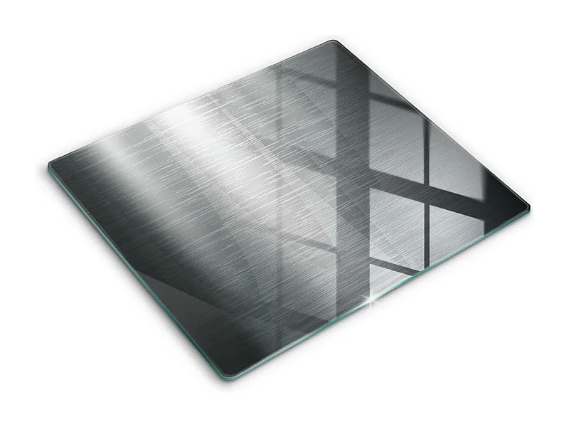 Rechteckiges Küchenbrett aus Glas, 60x52 cm, Metallstruktur
