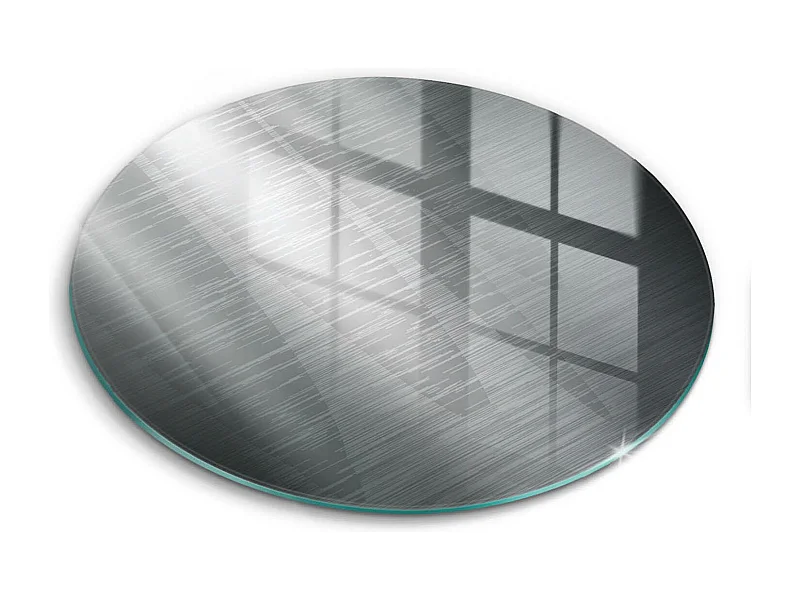 Rundes Küchenbrett aus Glas, 40 cm, Metallstruktur