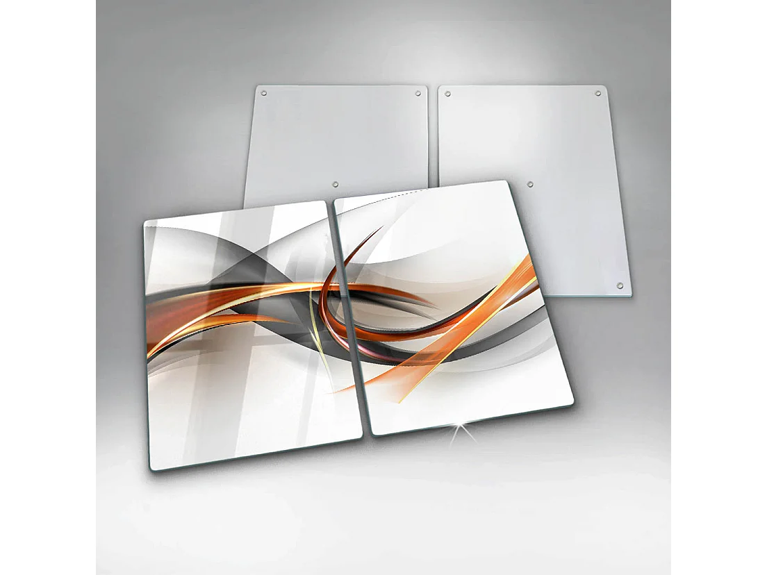 Rechteckiges Küchenbrett aus Glas, 2 Stück 40x52 cm Moderne Formen