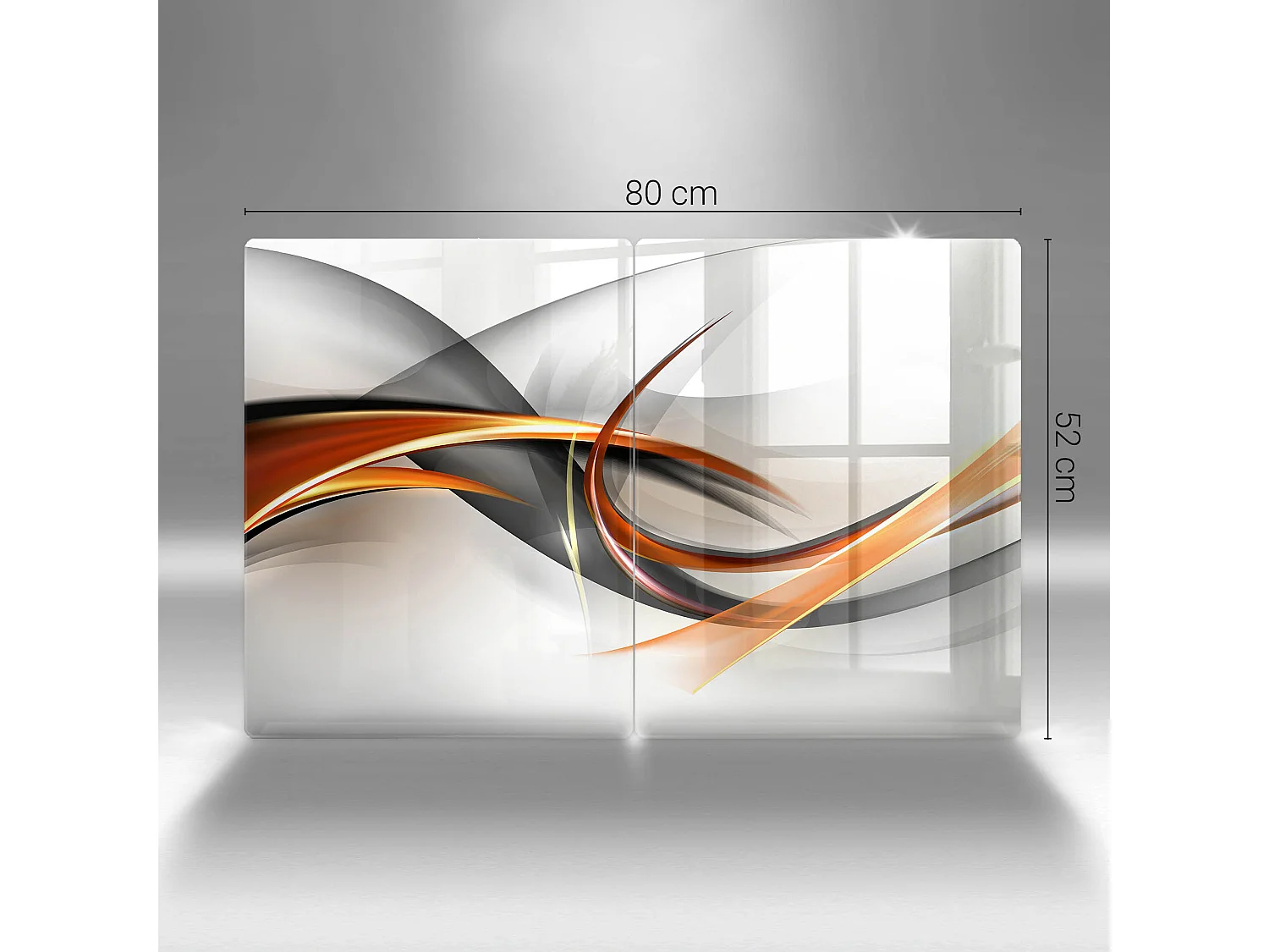 Rechteckiges Küchenbrett aus Glas, 2 Stück 40x52 cm Moderne Formen