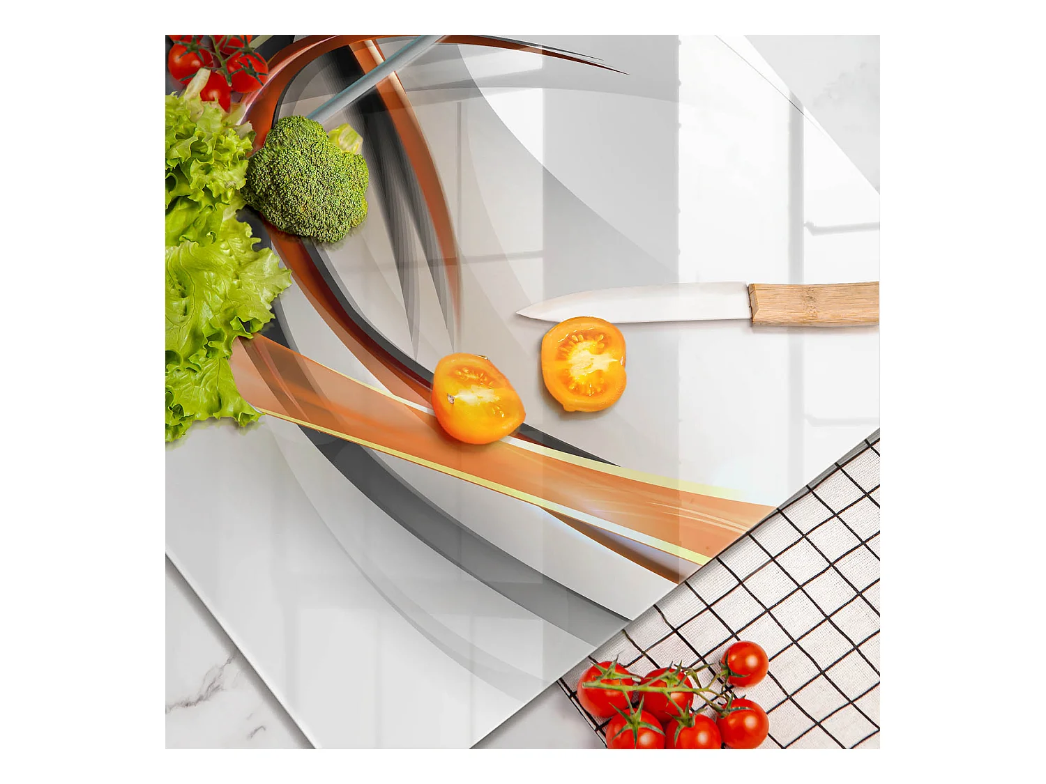 Planche de cuisine rectangulaire en verre, 2 pièces 40x52 cm Formes modernes