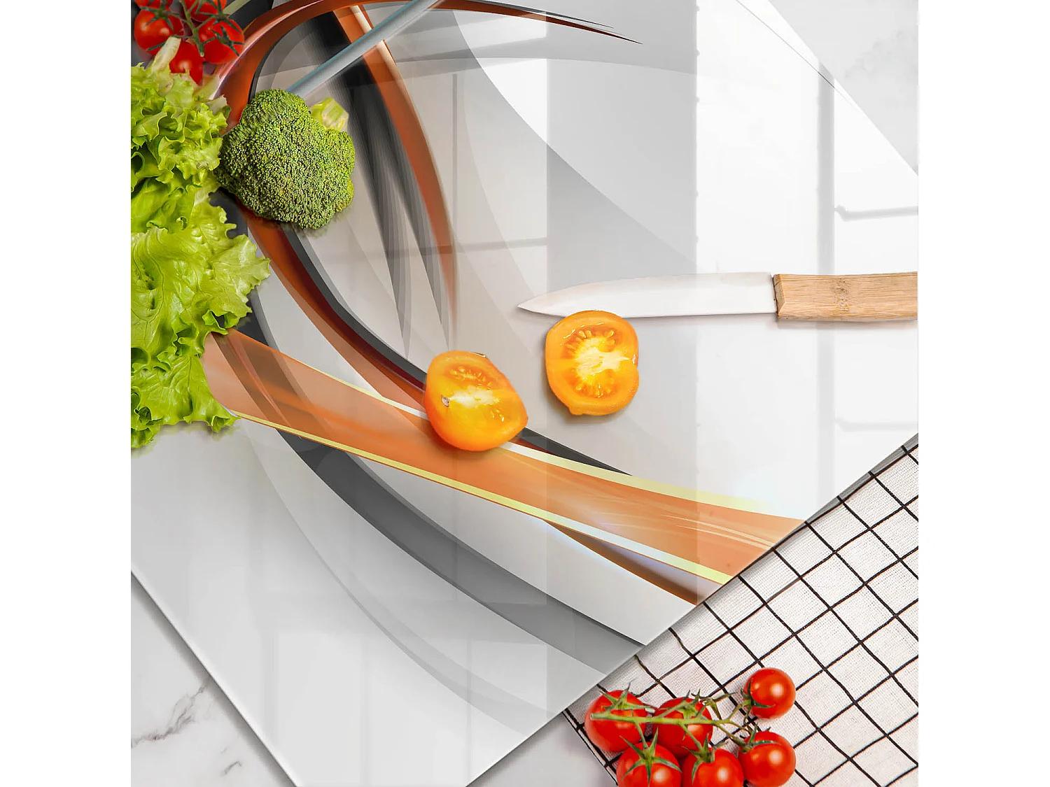 Planche de cuisine rectangulaire en verre, 2 pièces 40x52 cm Formes modernes