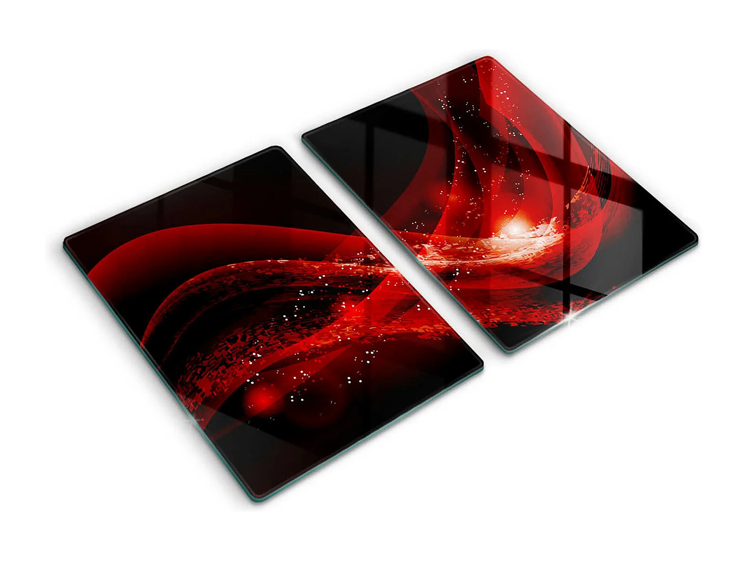 Planche de cuisine rectangulaire en verre, 2 pièces 40x52 cm Abstrait moderne