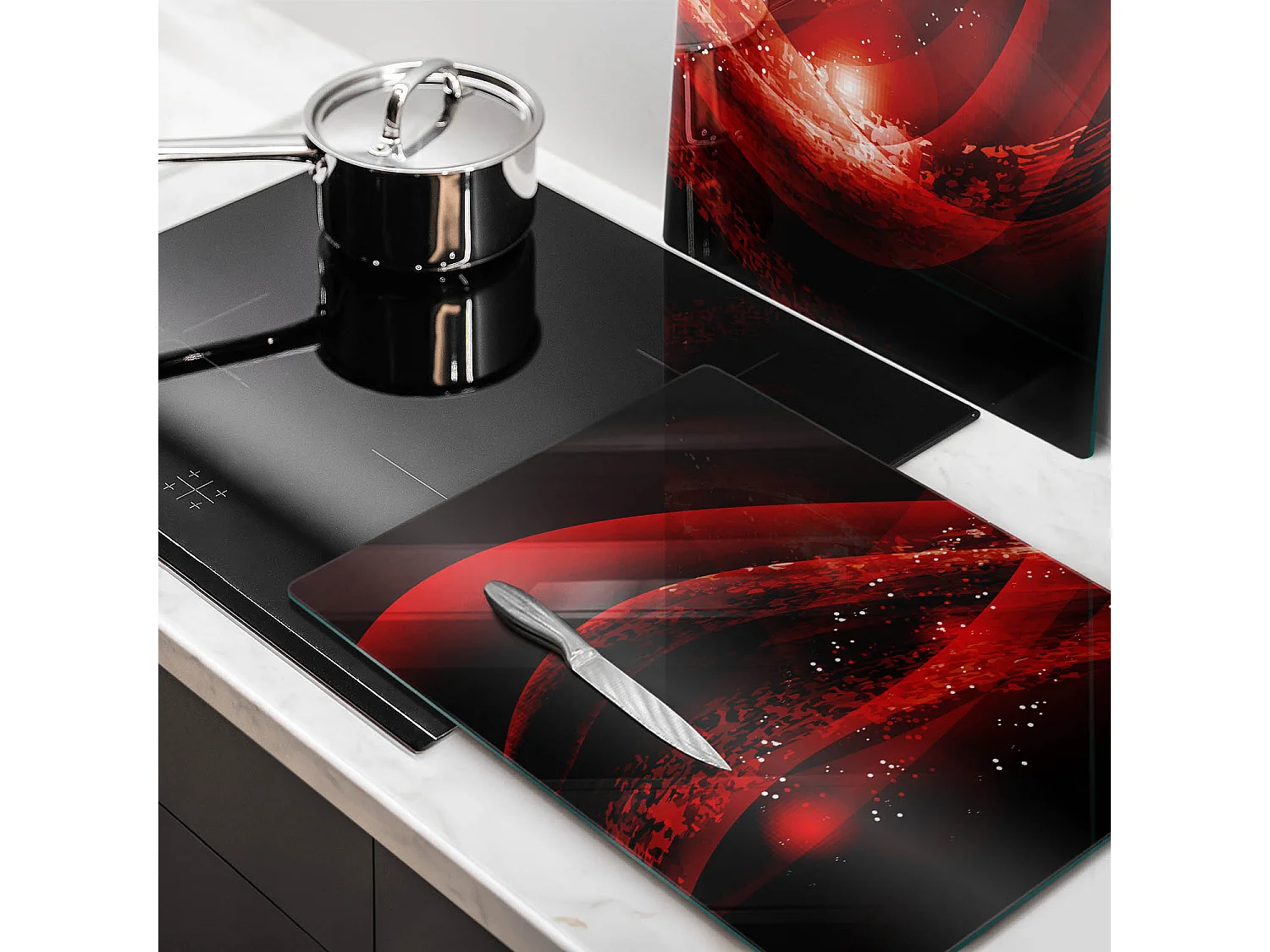 Planche de cuisine rectangulaire en verre, 2 pièces 40x52 cm Abstrait moderne