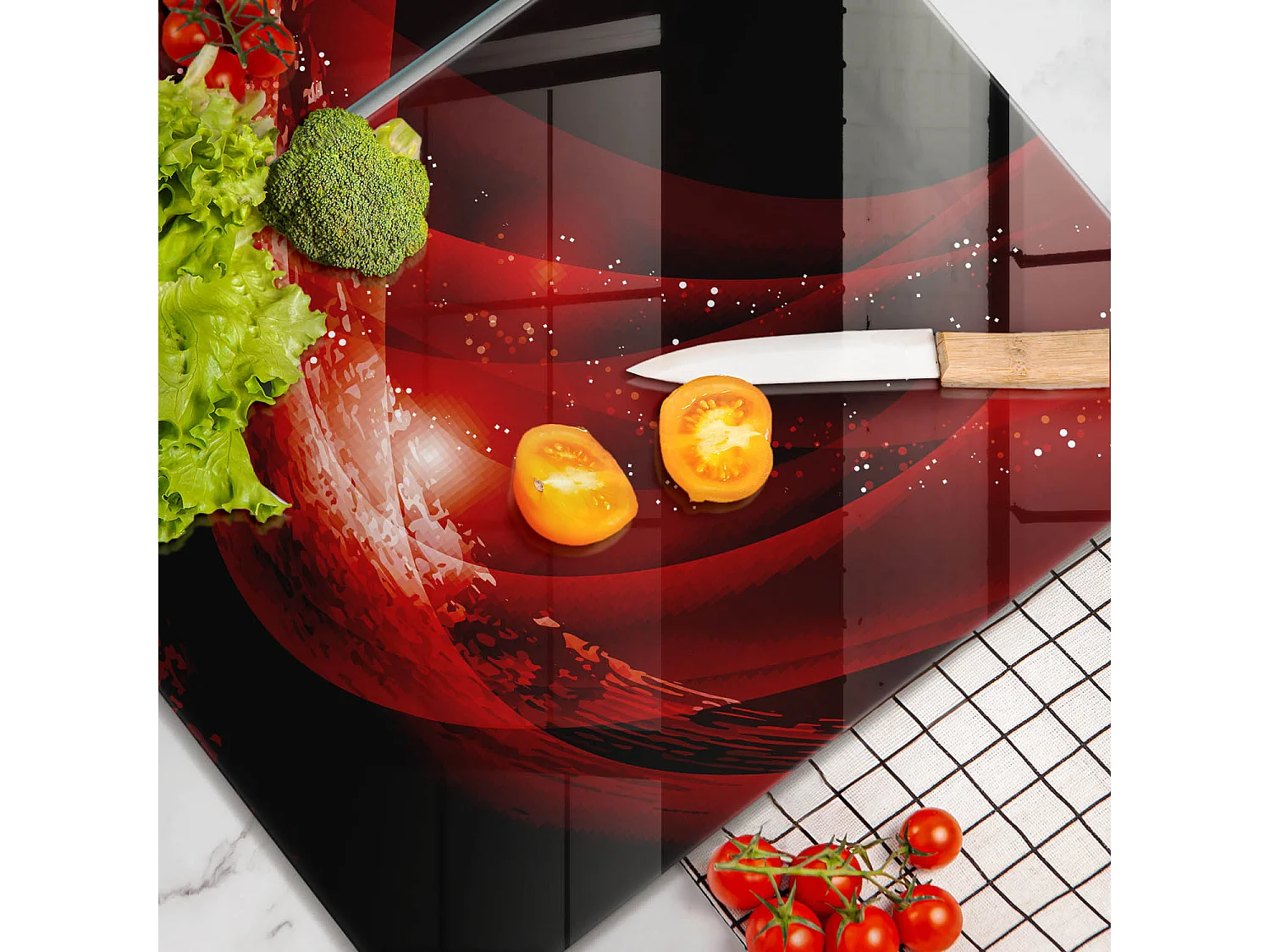 Planche de cuisine rectangulaire en verre, 2 pièces 40x52 cm Abstrait moderne