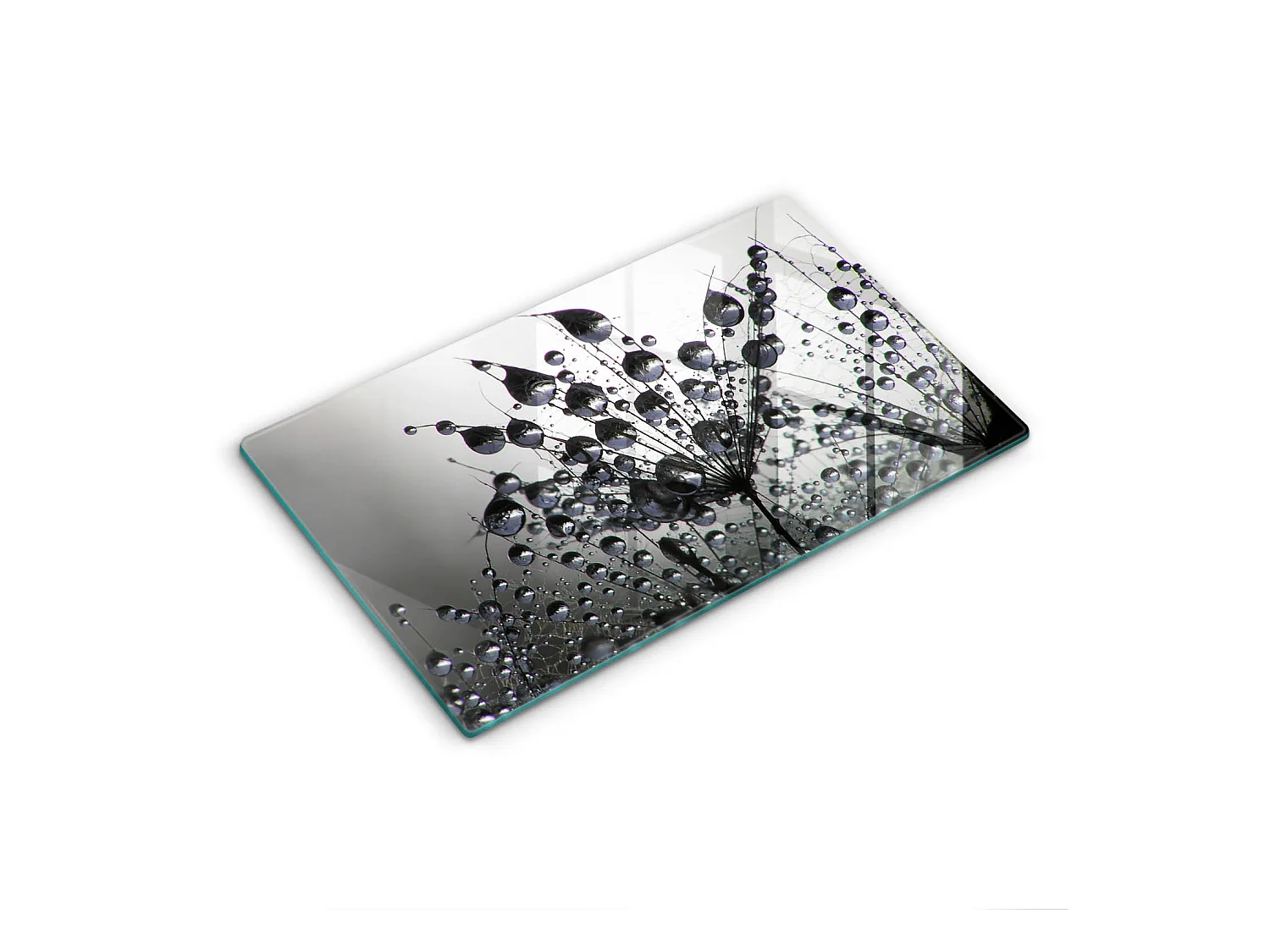 Planche de cuisine rectangulaire en verre, 52x30 cm Pissenlits et rosée