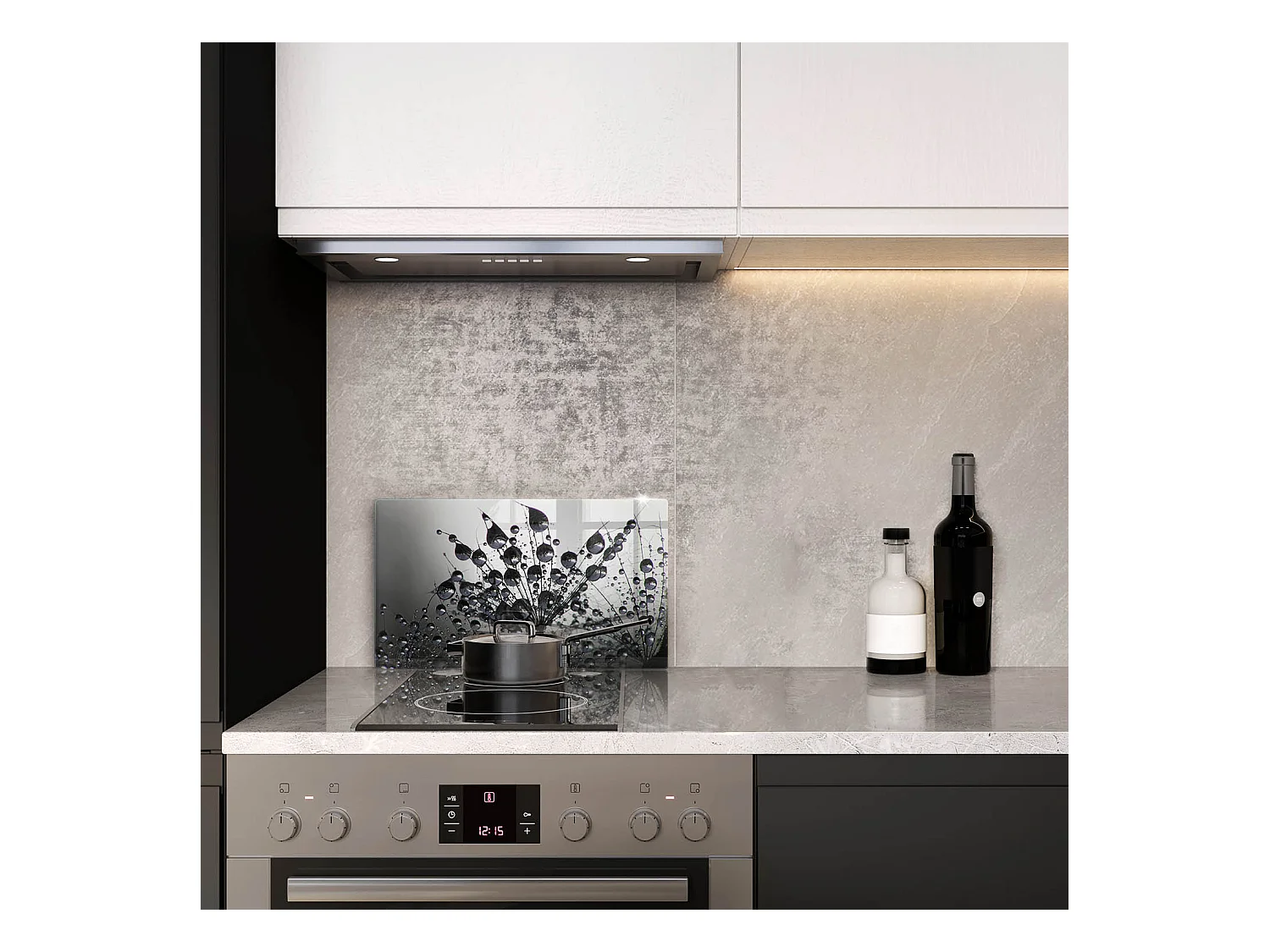 Planche de cuisine rectangulaire en verre, 52x30 cm Pissenlits et rosée