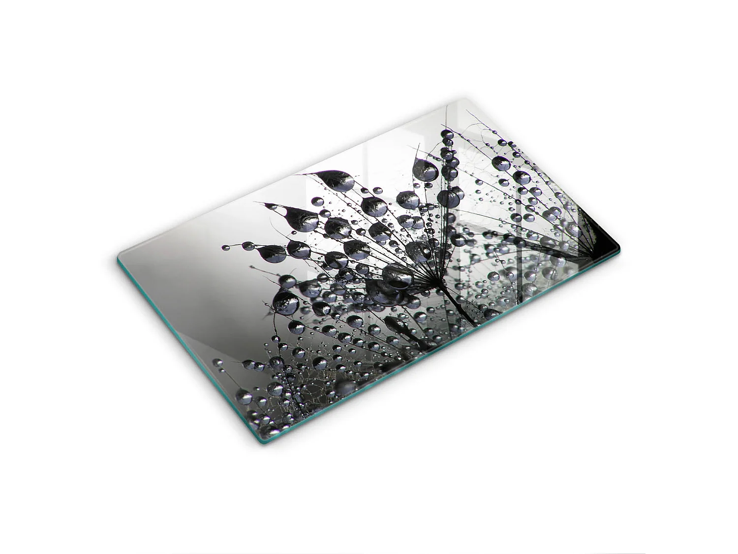 Planche de cuisine rectangulaire en verre, 52x30 cm Pissenlits et rosée