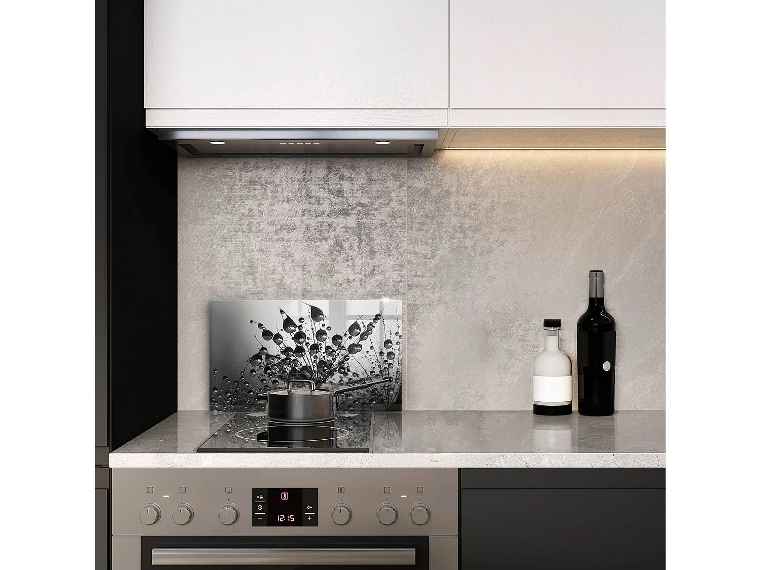 Planche de cuisine rectangulaire en verre, 52x30 cm Pissenlits et rosée