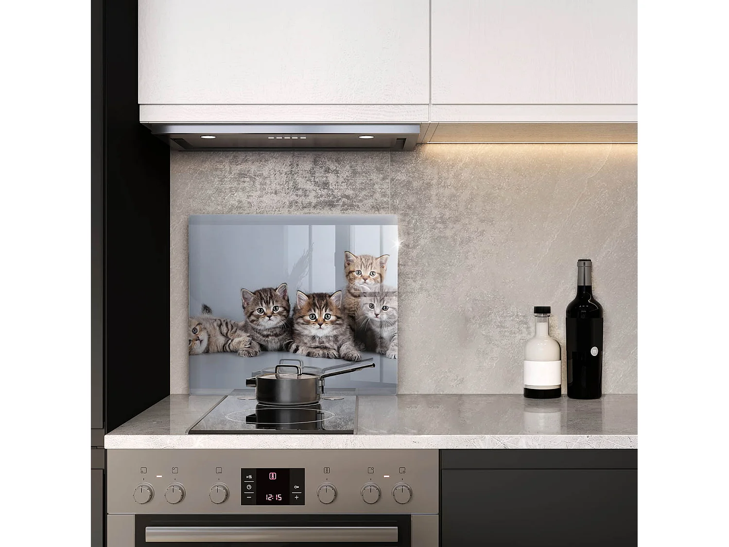 Planche de cuisine rectangulaire en verre, 60x52 cm Doux petits chatons