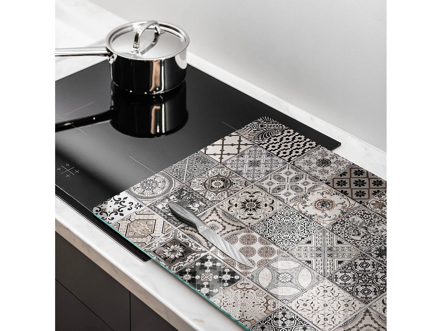 Planche de cuisine rectangulaire en verre, 80x52 cm Carrelage décoratif