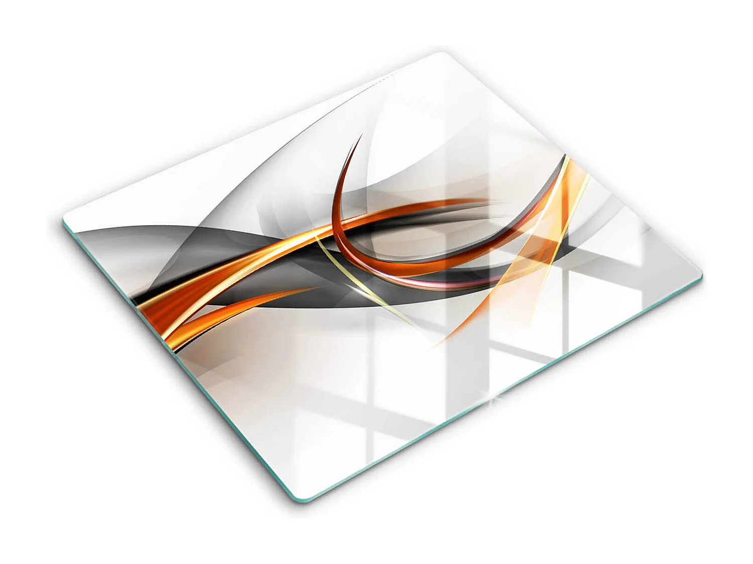 Rechteckiges Küchenbrett aus Glas, 60x52 cm. Moderne Formen