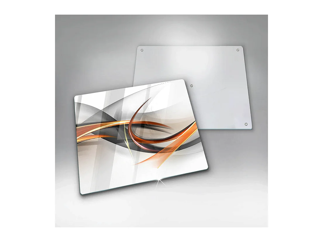 Rechteckiges Küchenbrett aus Glas, 60x52 cm. Moderne Formen