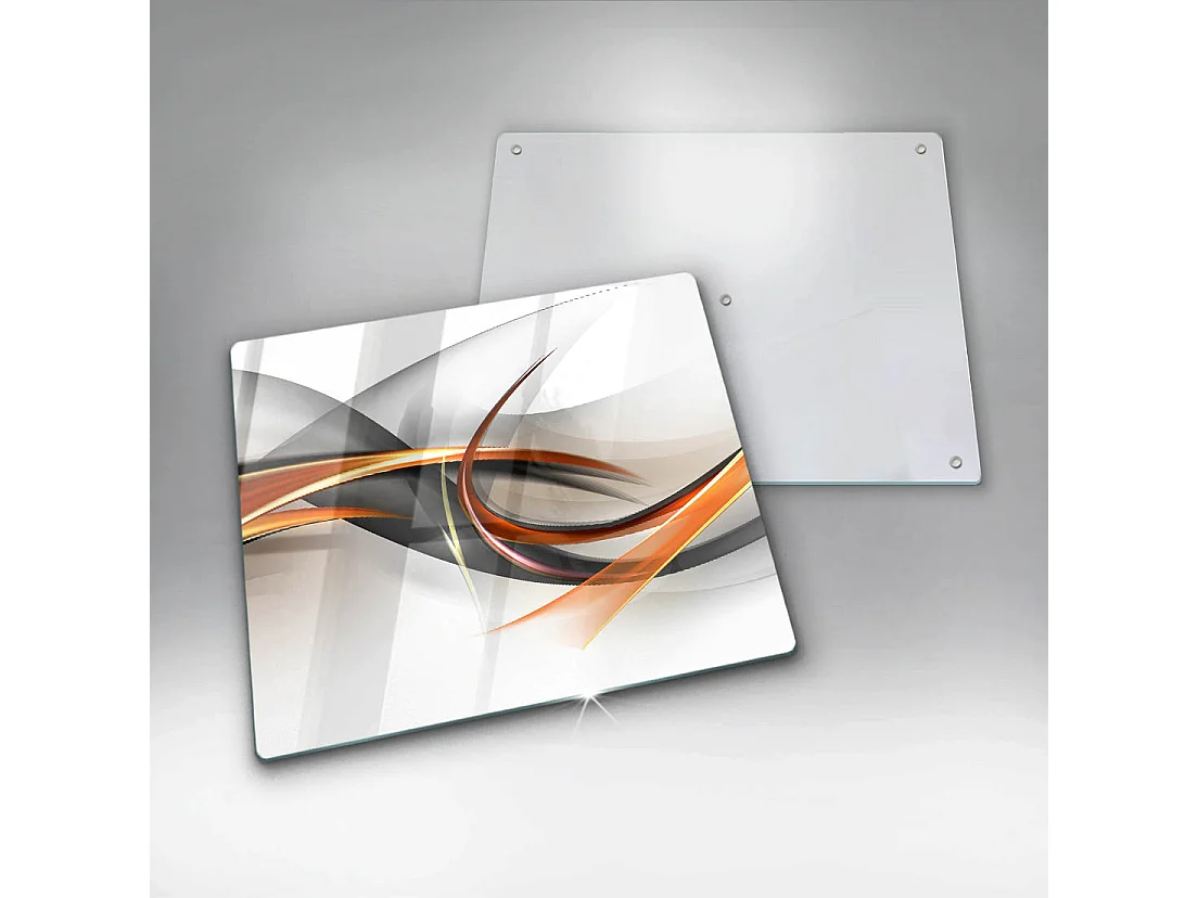 Rechteckiges Küchenbrett aus Glas, 60x52 cm. Moderne Formen