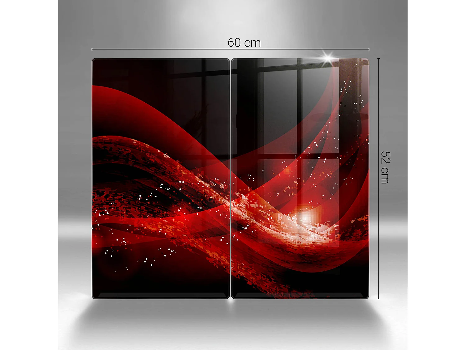 Tagliere da cucina rettangolare in vetro, 2 pezzi 30x52 cm Astratto moderno