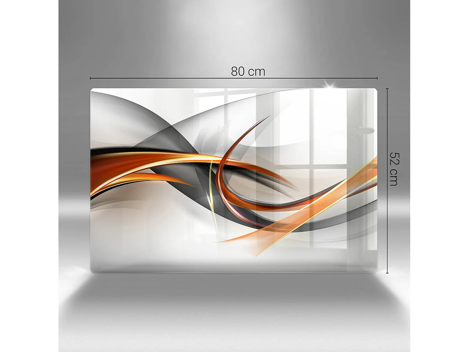 Rechteckiges Küchenbrett aus Glas, 80x52 cm. Moderne Formen