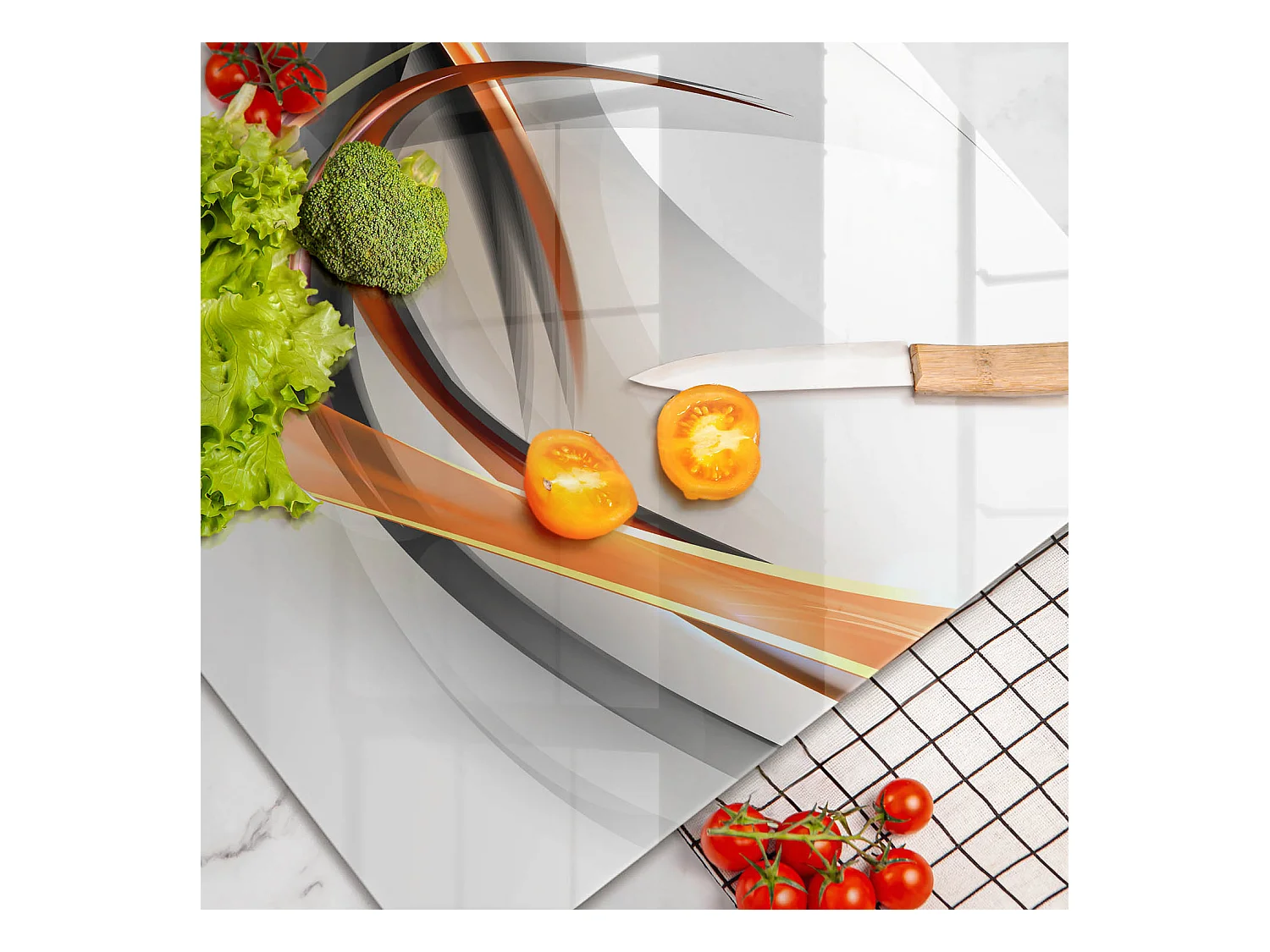 Planche de cuisine rectangulaire en verre, 80x52 cm Formes modernes