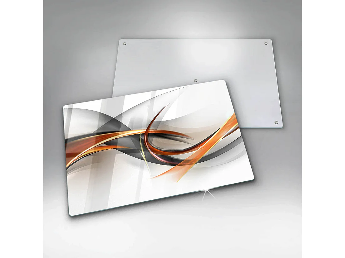 Rechteckiges Küchenbrett aus Glas, 80x52 cm. Moderne Formen