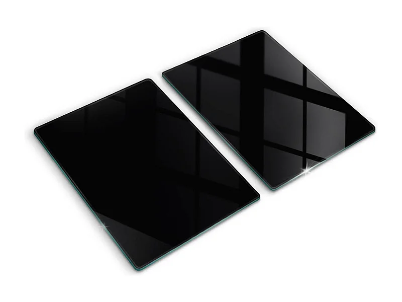 Planche de cuisine rectangulaire en verre, 2 pièces, 40x52 cm, noir