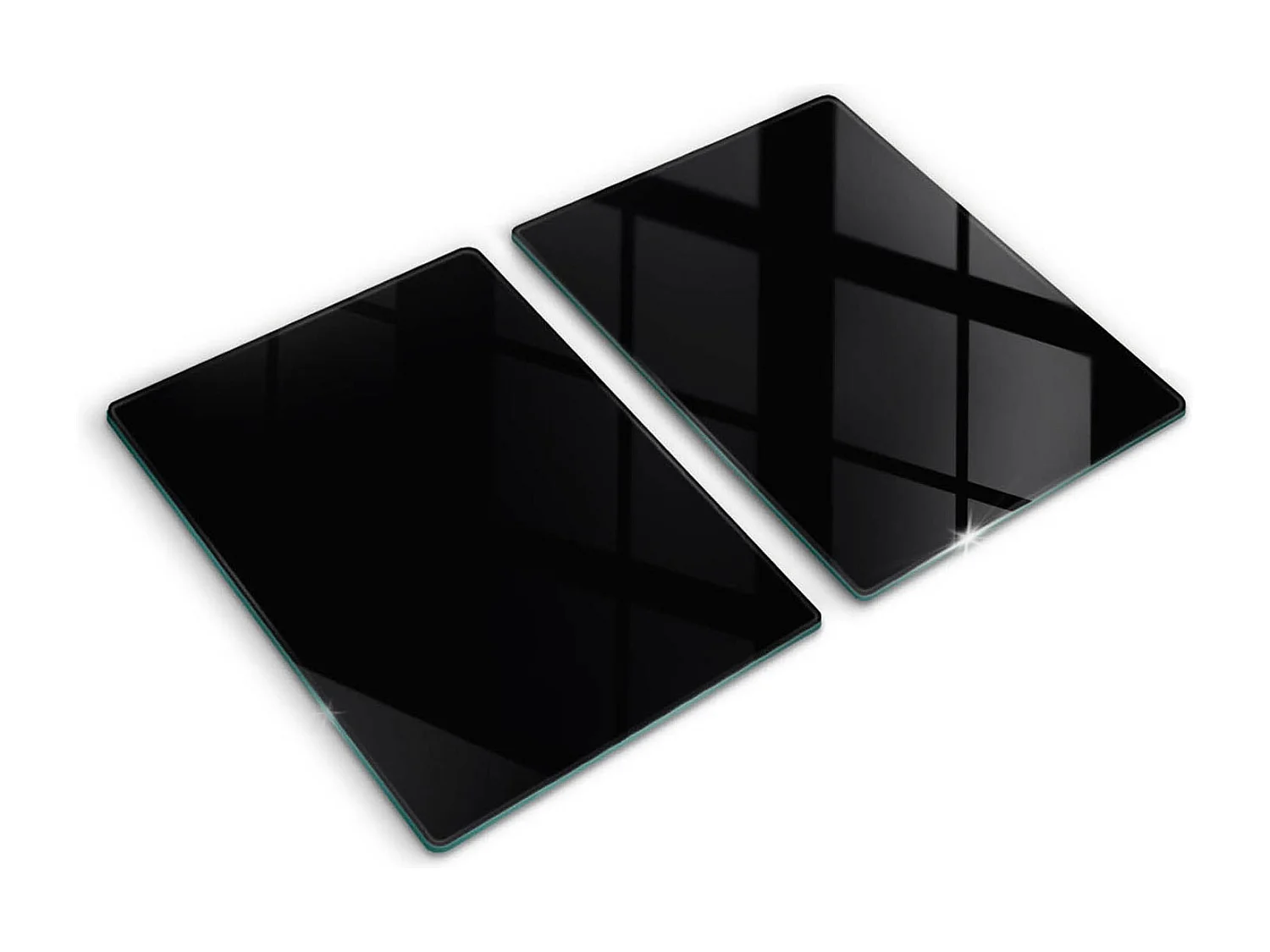 Rechteckiges Küchenbrett aus Glas, 2 Stück, 40x52 cm, schwarz