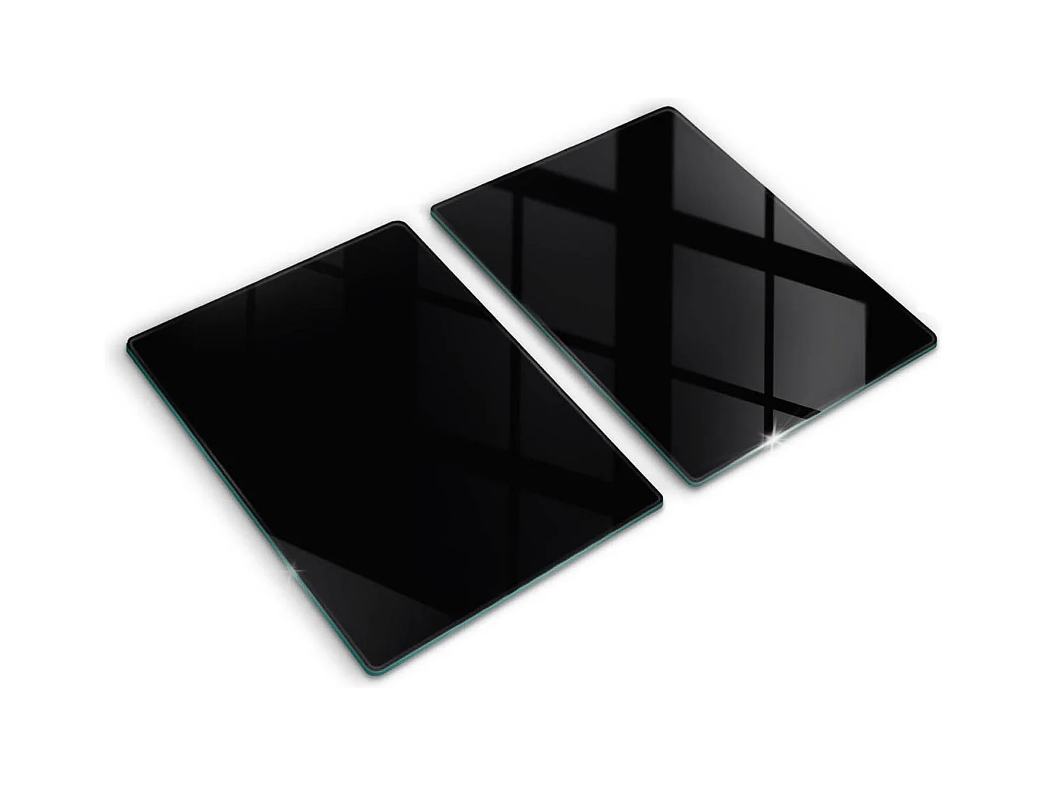 Planche de cuisine rectangulaire en verre, 2 pièces, 40x52 cm, noir