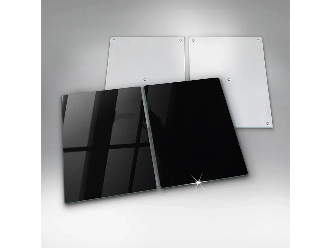 Planche de cuisine rectangulaire en verre, 2 pièces, 40x52 cm, noir