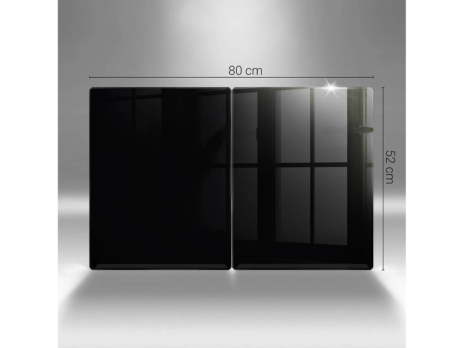 Planche de cuisine rectangulaire en verre, 2 pièces, 40x52 cm, noir