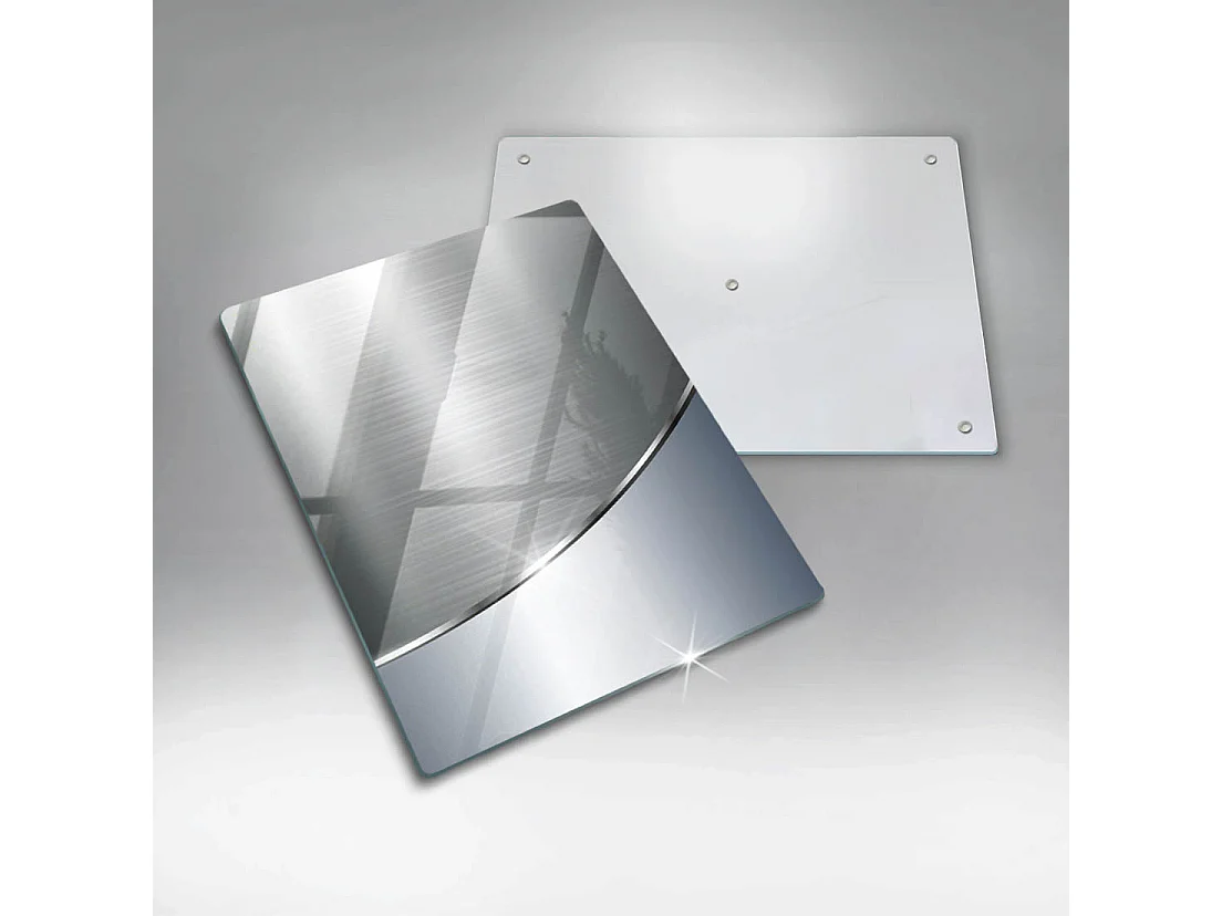 Planche de cuisine rectangulaire en verre, 40x52 cm Motif abstraction en métal