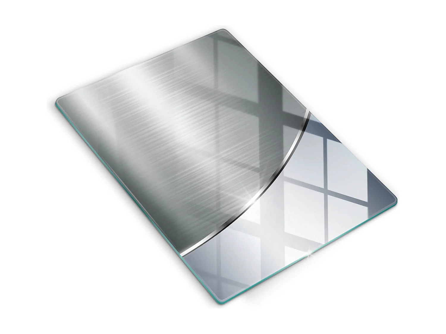 Planche de cuisine rectangulaire en verre, 40x52 cm Motif abstraction en métal
